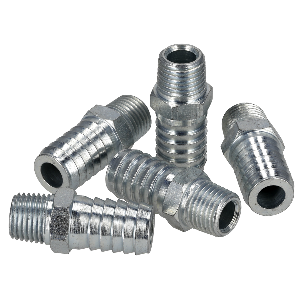 PCL Screwed Tailpiece Male 1/4"BSPT - 1/2" Hose - Pack of 5 AC40
