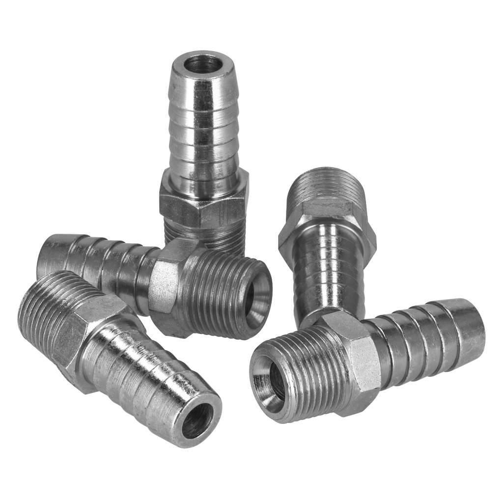 PCL Screwed Tailpiece Male 3/8"BSPT - 1/2" Hose - Pack of 5 AC42