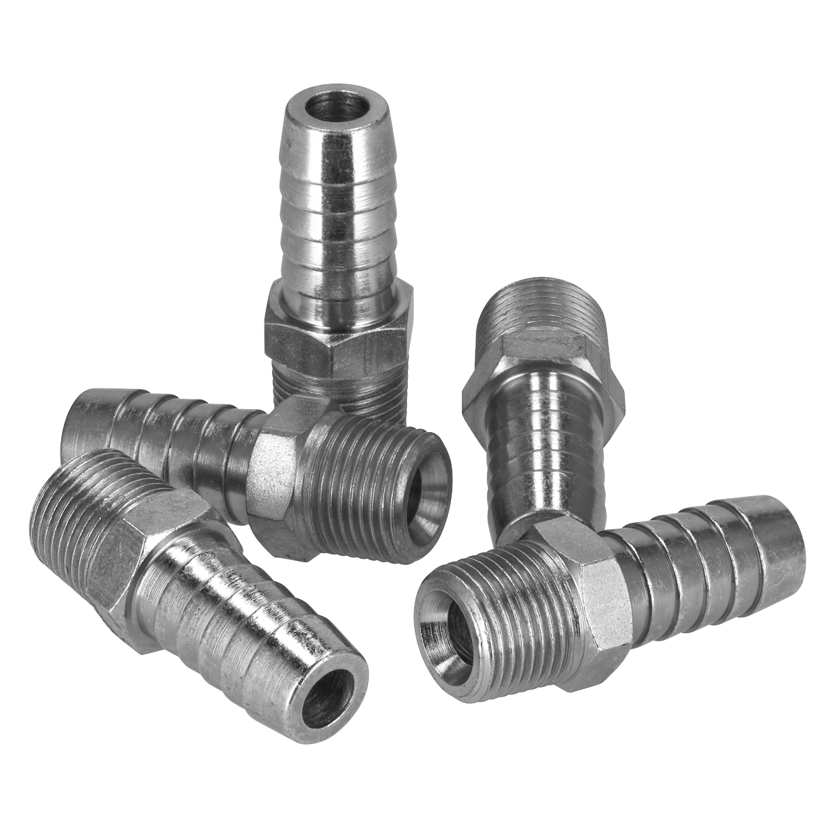 PCL Screwed Tailpiece Male 3/8"BSPT - 1/2" Hose - Pack of 5 AC42