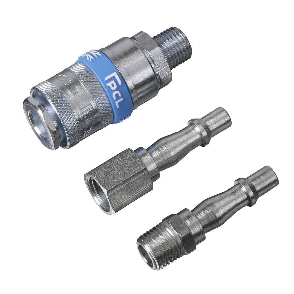 PCL Air Tool Coupling Kit 1/4"BSPT 3pc AC60