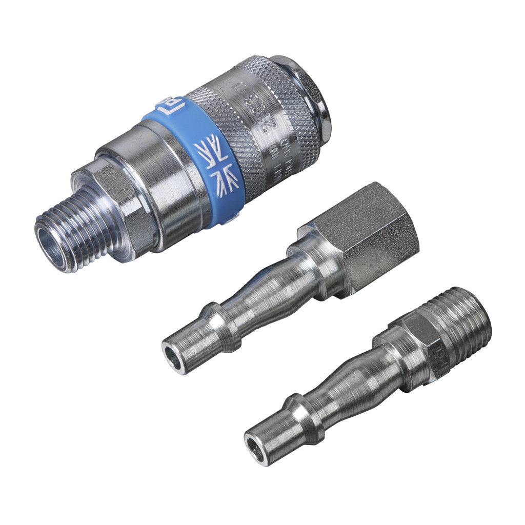 PCL Air Tool Coupling Kit 1/4"BSPT 3pc AC60