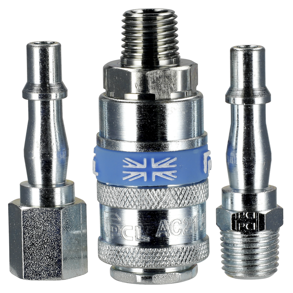 PCL Air Tool Coupling Kit 1/4"BSPT 3pc AC60