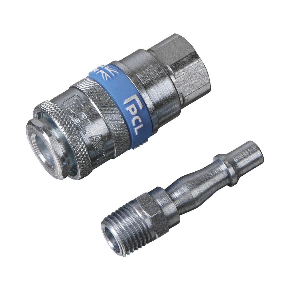 PCL Air Tool Coupling Kit 1/4"BSPT 2pc AC61