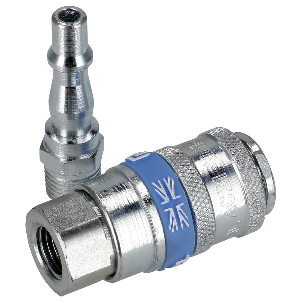 PCL Air Tool Coupling Kit 1/4"BSPT 2pc AC61