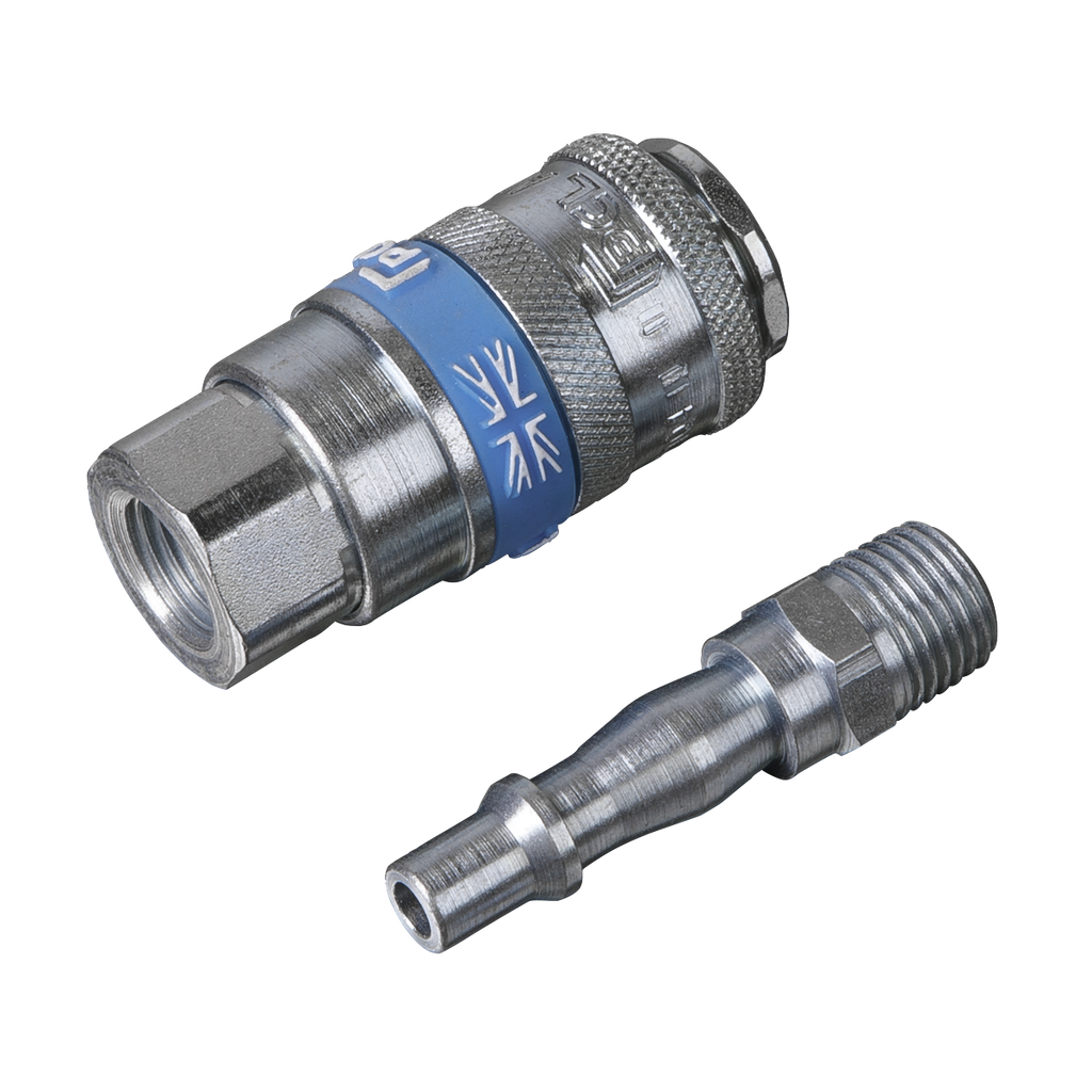 PCL Air Tool Coupling Kit 1/4"BSPT 2pc AC61