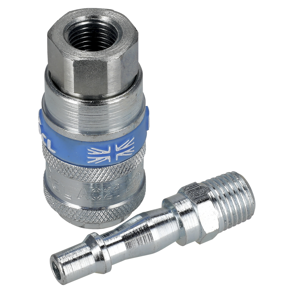 PCL Air Tool Coupling Kit 1/4"BSPT 2pc AC61