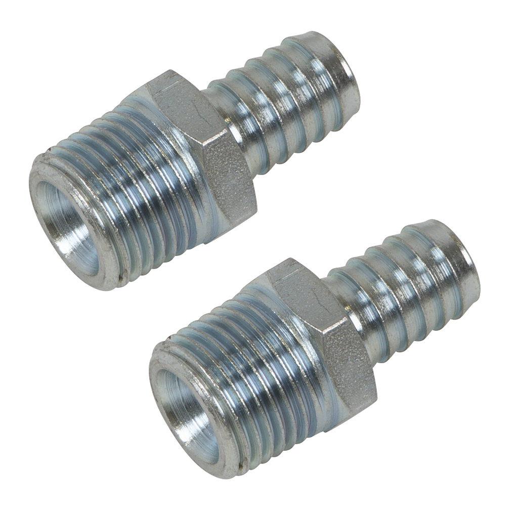 PCL Screwed Tailpiece Male 1/2"BSPT - 1/2" Hose - Pack of 2 AC99