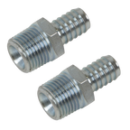 PCL Screwed Tailpiece Male 1/2"BSPT - 1/2" Hose - Pack of 2 AC99