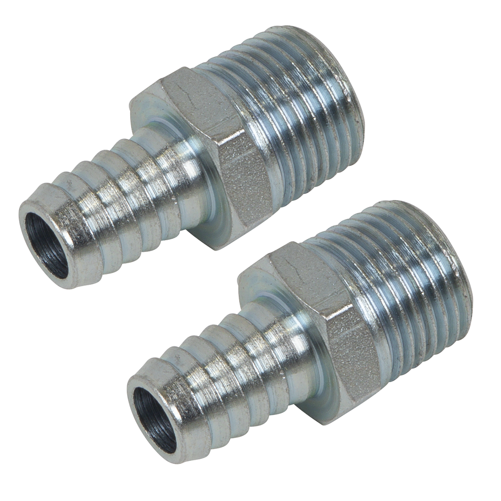 PCL Screwed Tailpiece Male 1/2"BSPT - 1/2" Hose - Pack of 2 AC99