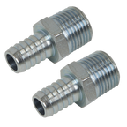 PCL Screwed Tailpiece Male 1/2"BSPT - 1/2" Hose - Pack of 2 AC99