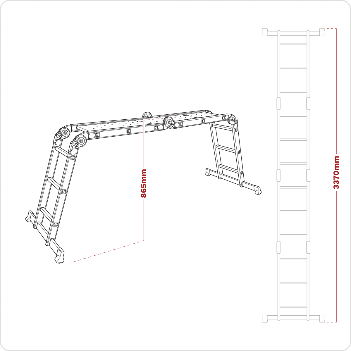 4-Way Aluminium Folding Platform Ladder - EN 131 AFPL1