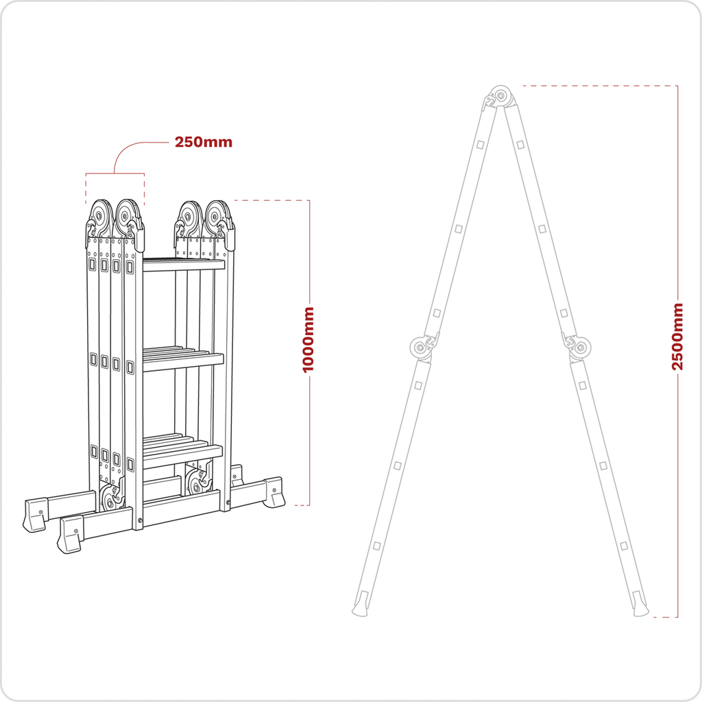 4-Way Aluminium Folding Platform Ladder - EN 131 AFPL1
