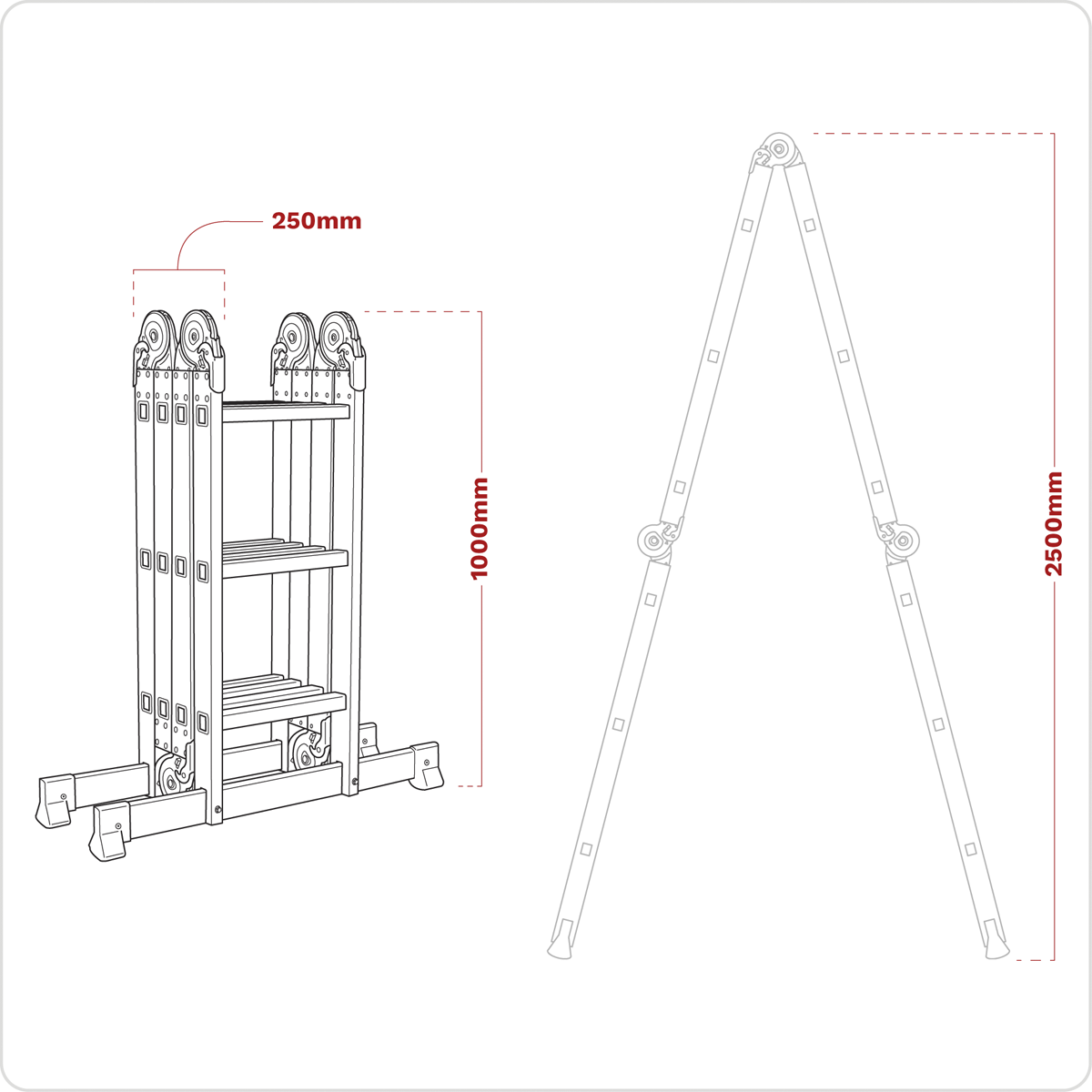 4-Way Aluminium Folding Platform Ladder - EN 131 AFPL1