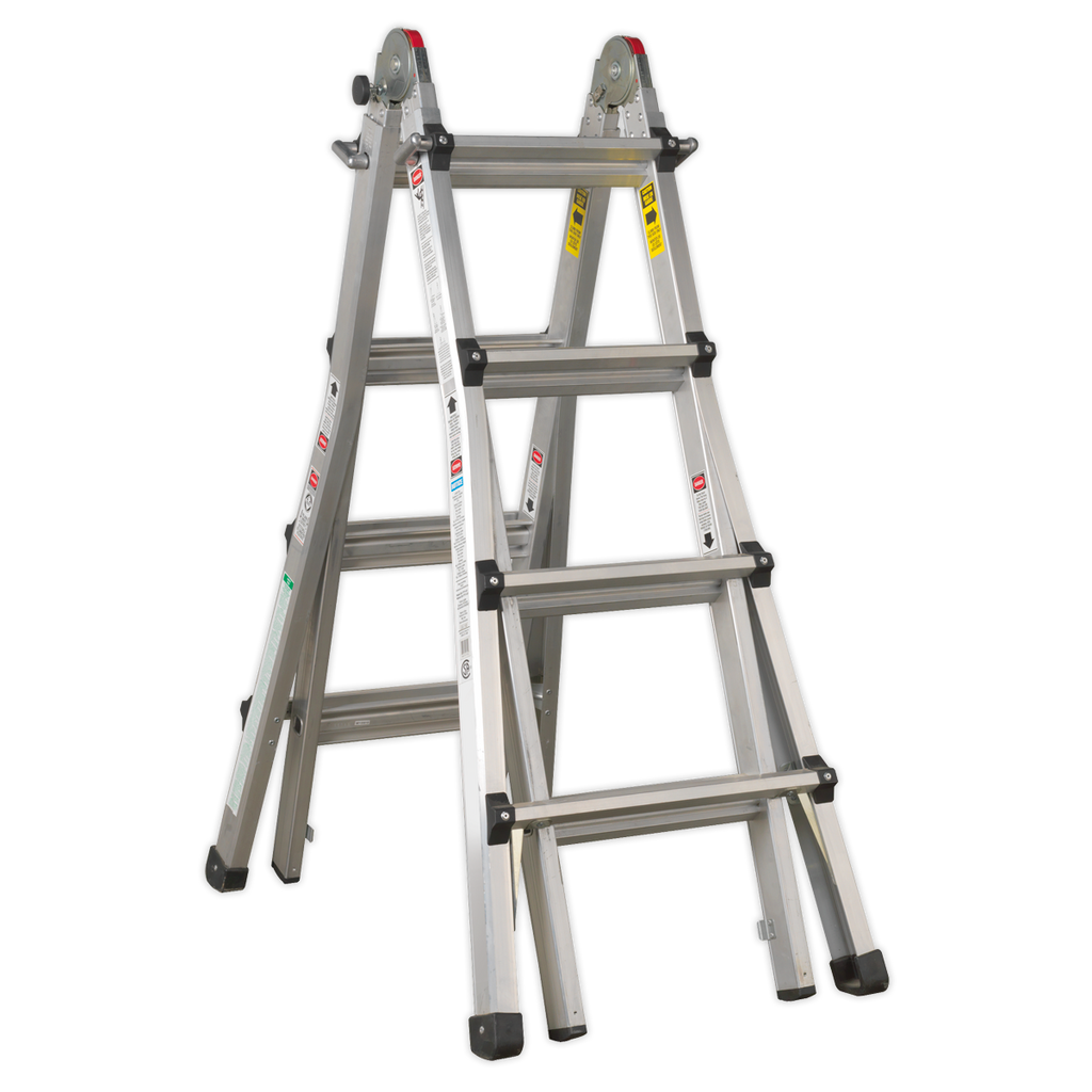 Aluminium 4-Way Telescopic Adjustable-Height Ladder - EN 131 AFPL3