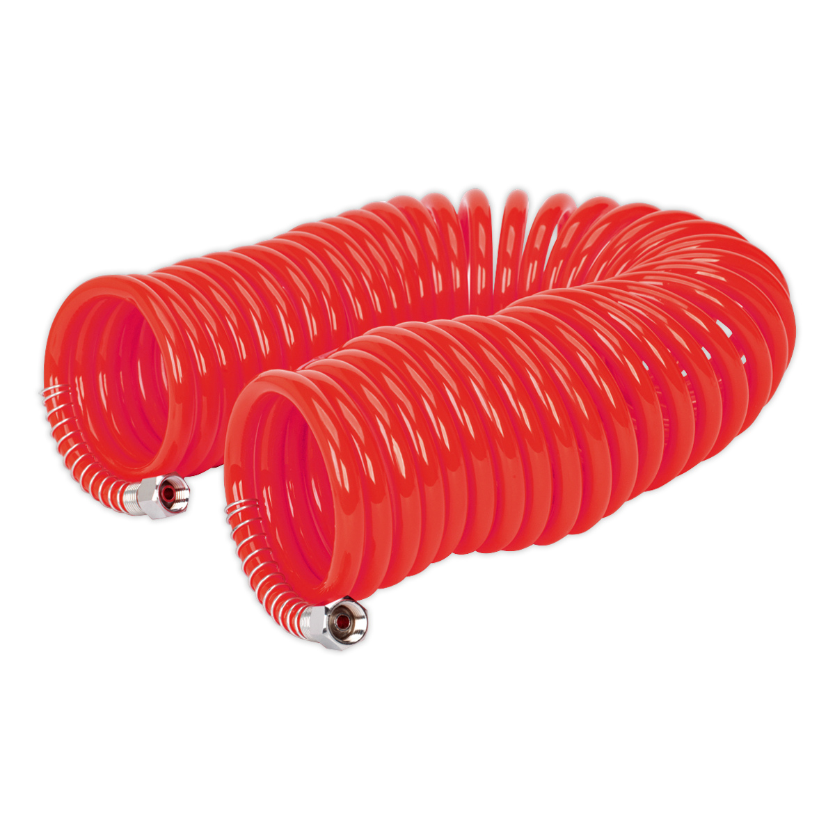 PU Coiled Air Hose with 1/4"BSP Unions 10m x 6mm AH10C/6