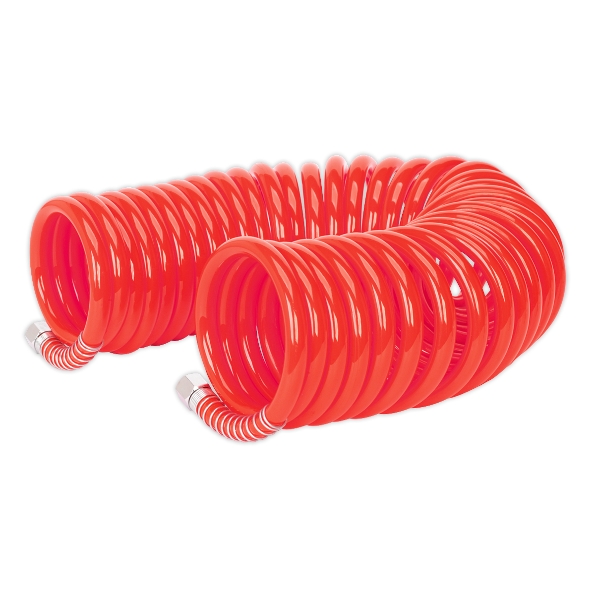 PU Coiled Air Hose with 1/4"BSP Unions 10m x 8mm AH10C/8