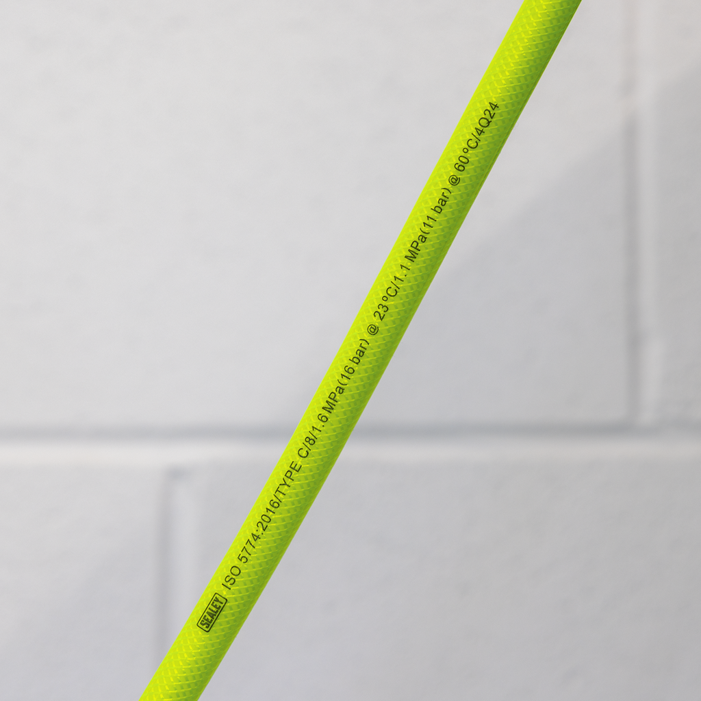 High-Visibility Air Hose with 1/4"BSP Unions 10m x 8mm AHFC10