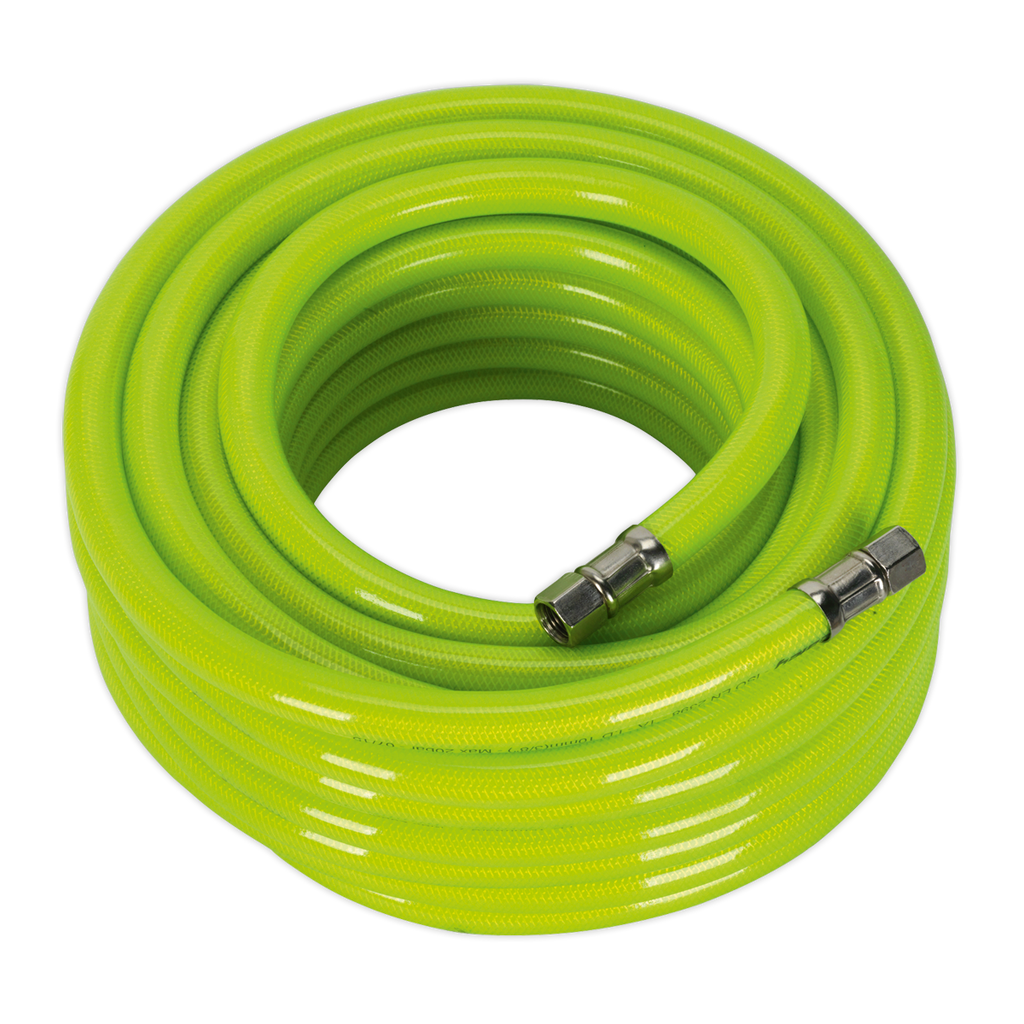 High-Visibility Air Hose with 1/4"BSP Unions 15m x 10mm AHFC1538