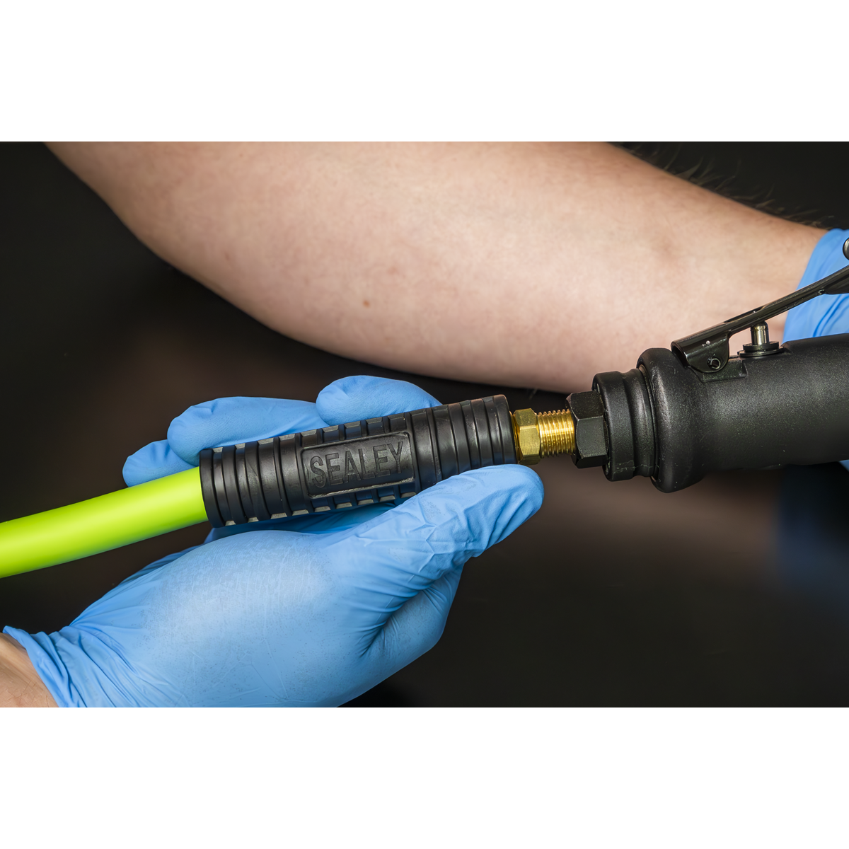High-Visibility Hybrid Air Hose with 1/4"BSP Unions 10m x 8mm AHHC10G