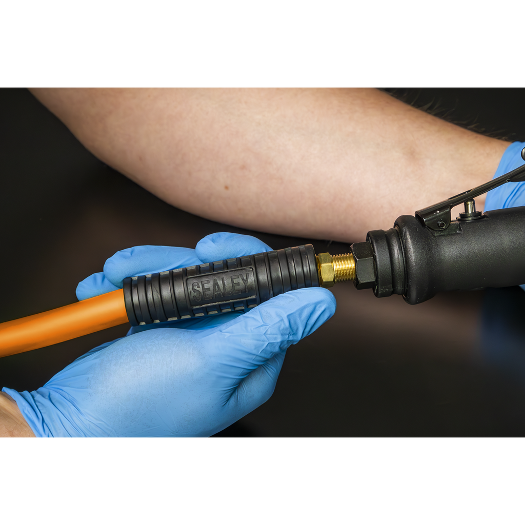 High-Visibility Hybrid Air Hose with 1/4"BSP Unions 15m x 8mm AHHC15