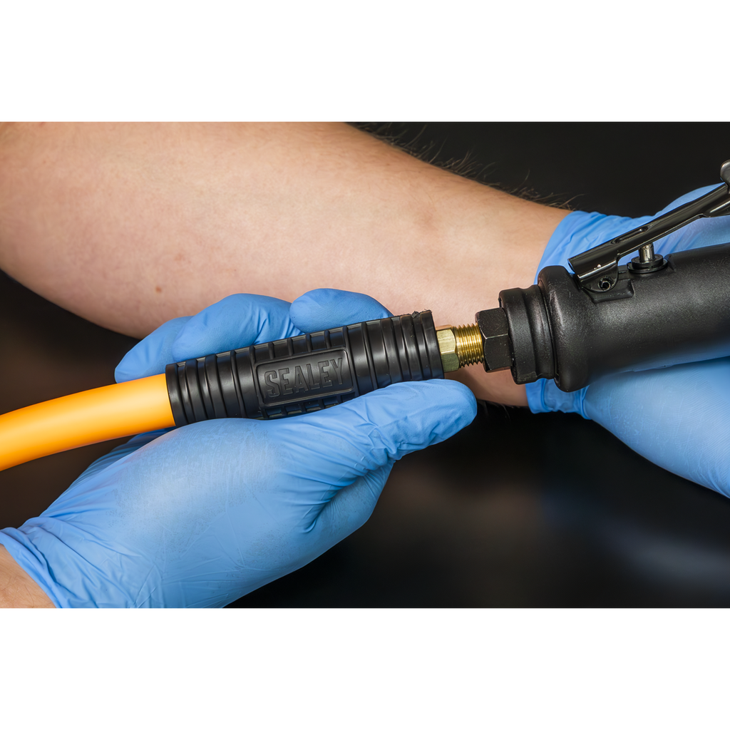 High-Visibility Hybrid Air Hose with 1/4"BSP Unions 20m x 10mm AHHC2038