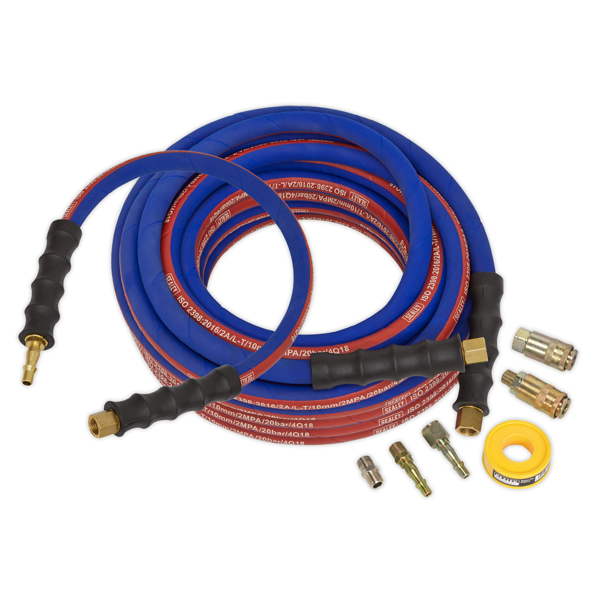 Extra-Heavy-Duty Air Hose Kit with Connectors 15m x 10mm AHK02