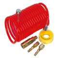 PE Coiled Air Hose Kit with Connectors 5m x 5mm AHK03