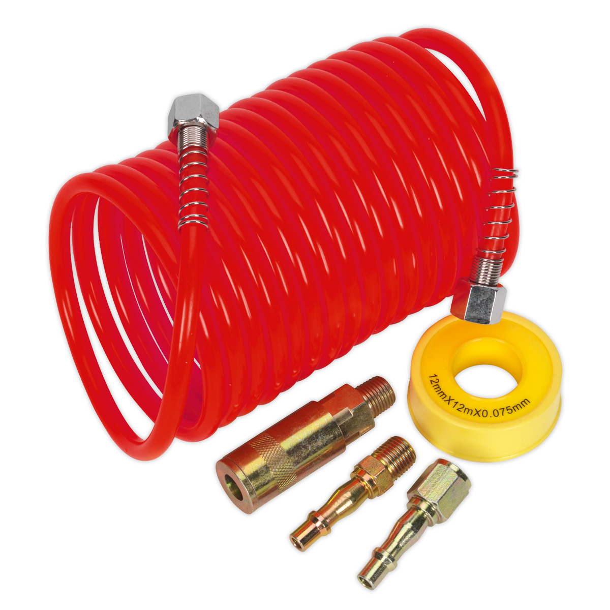 PE Coiled Air Hose Kit with Connectors 5m x 5mm AHK03