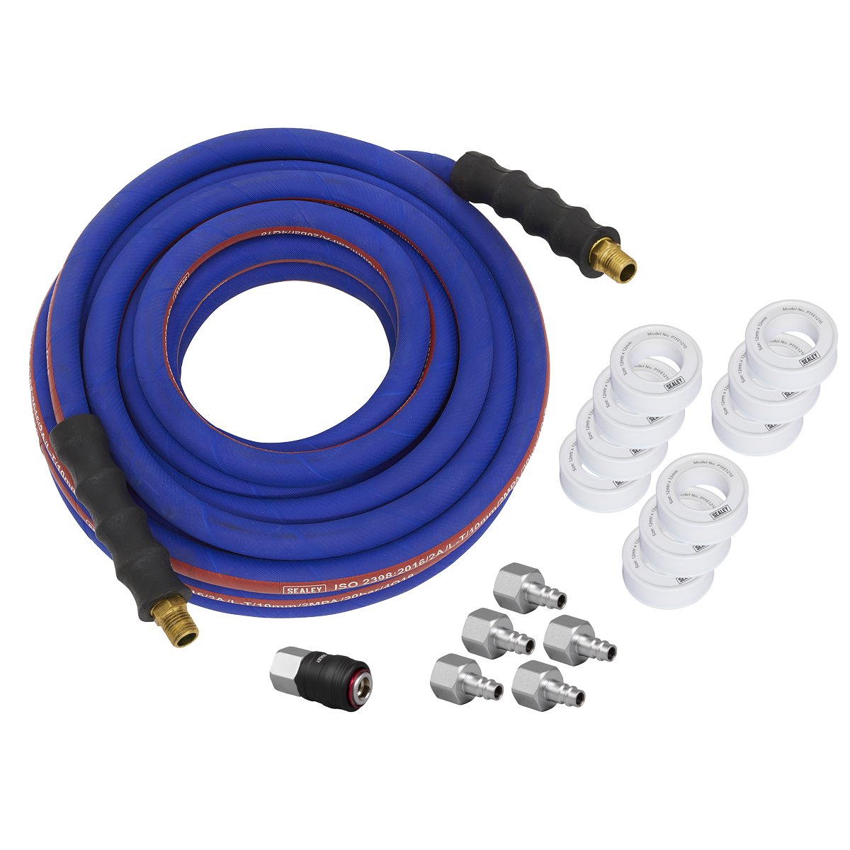 Extra-Heavy-Duty High Flow Air Hose Kit with Couplings 15m x 13mm AHK05