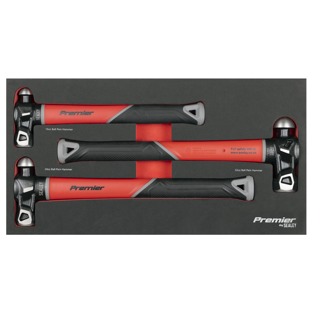 Ball Pein Hammer Set with Fibreglass Shafts 3pc AK2033