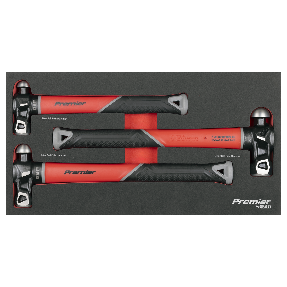Ball Pein Hammer Set with Fibreglass Shafts 3pc AK2033