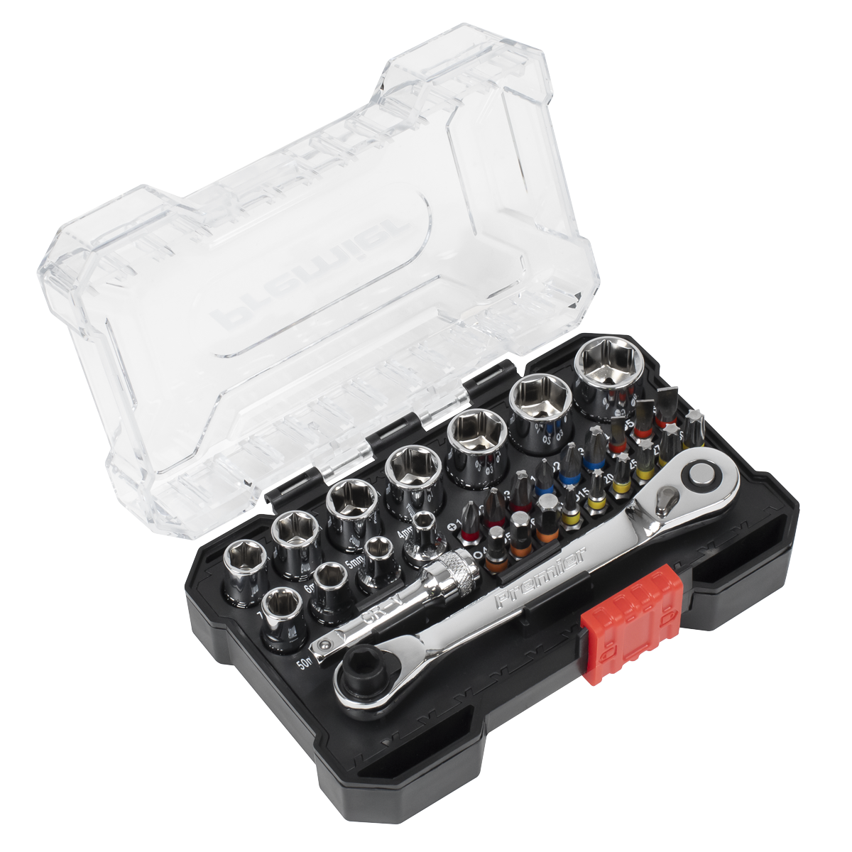Socket & Colour-Coded Bit Set 1/4"Sq Drive 31pc AK2111