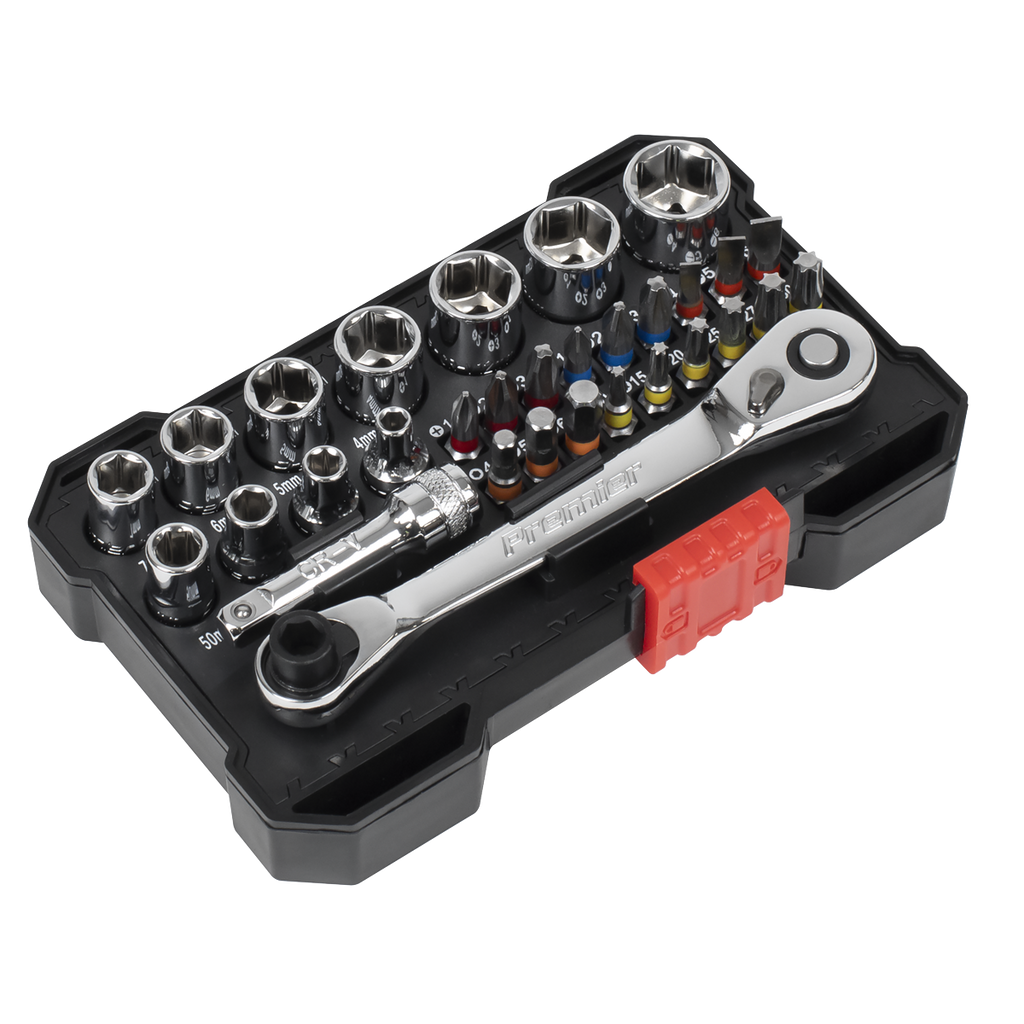 Socket & Colour-Coded Bit Set 1/4"Sq Drive 31pc AK2111