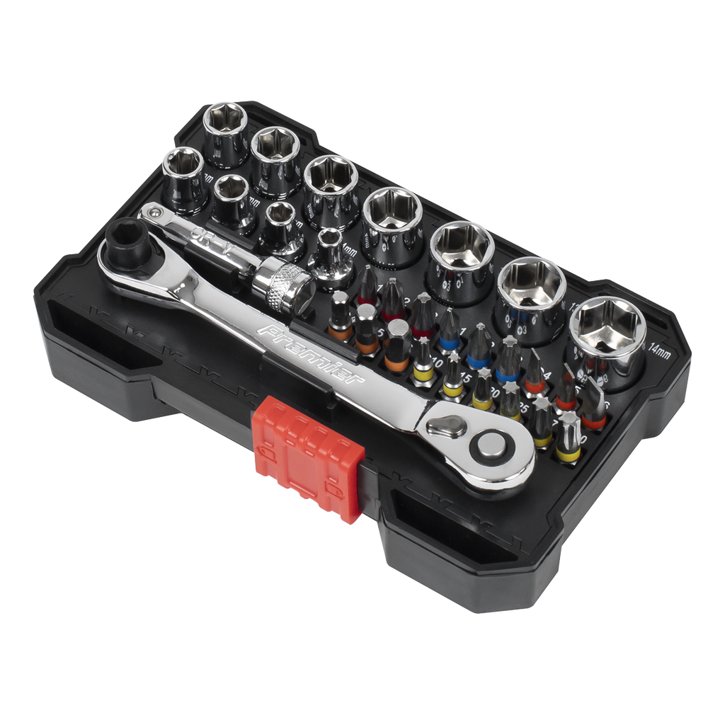 Socket & Colour-Coded Bit Set 1/4"Sq Drive 31pc AK2111