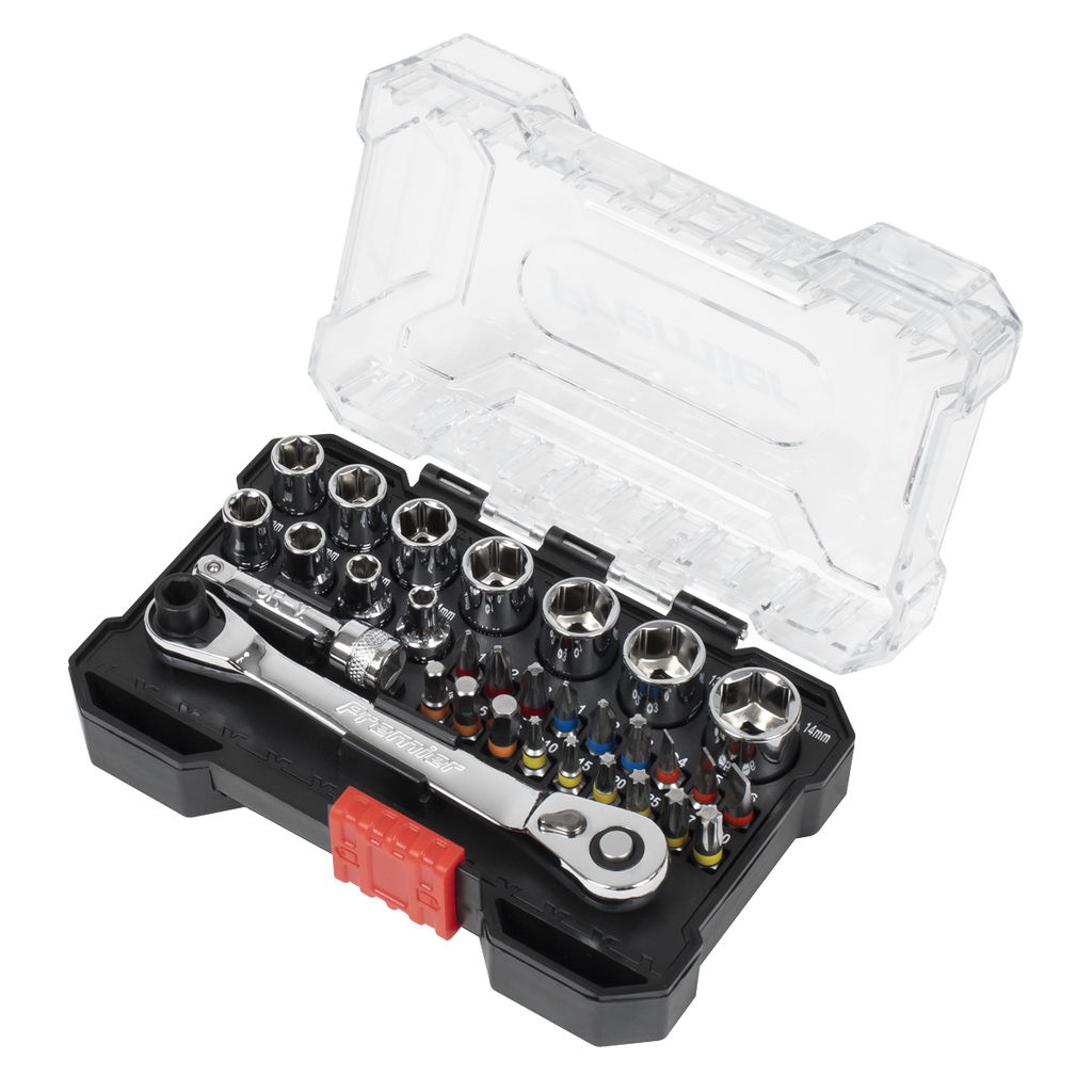 Socket & Colour-Coded Bit Set 1/4"Sq Drive 31pc AK2111