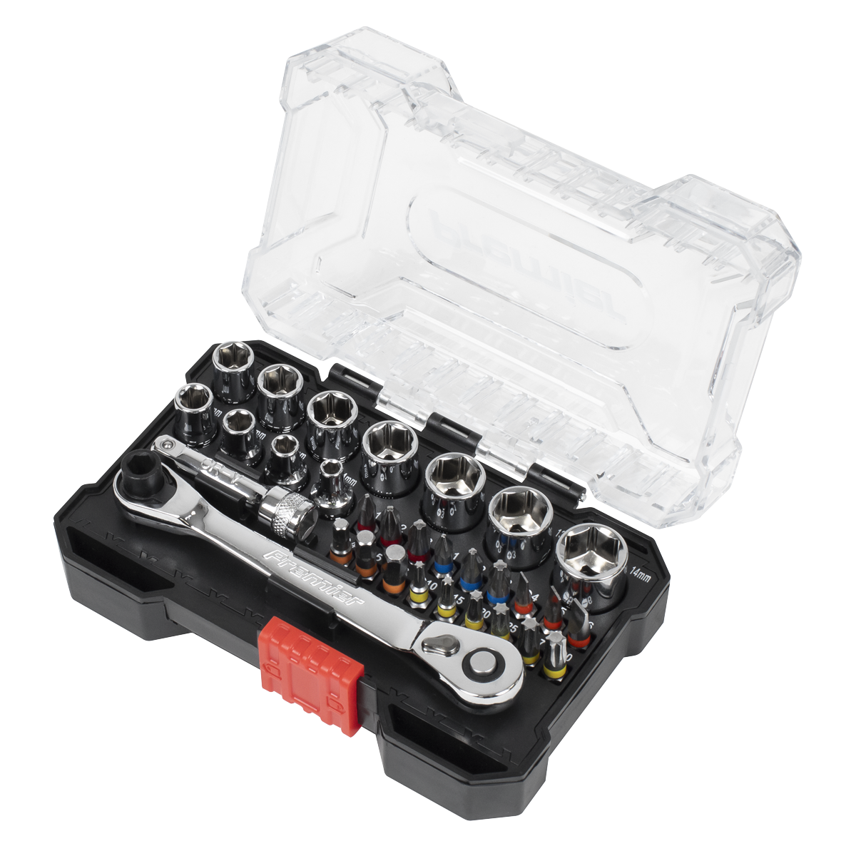 Socket & Colour-Coded Bit Set 1/4"Sq Drive 31pc AK2111
