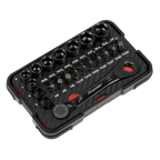 Go-Through Lock-On™ Low Profile Socket & Bit Set 1/4"Sq Drive 31pc AK2112