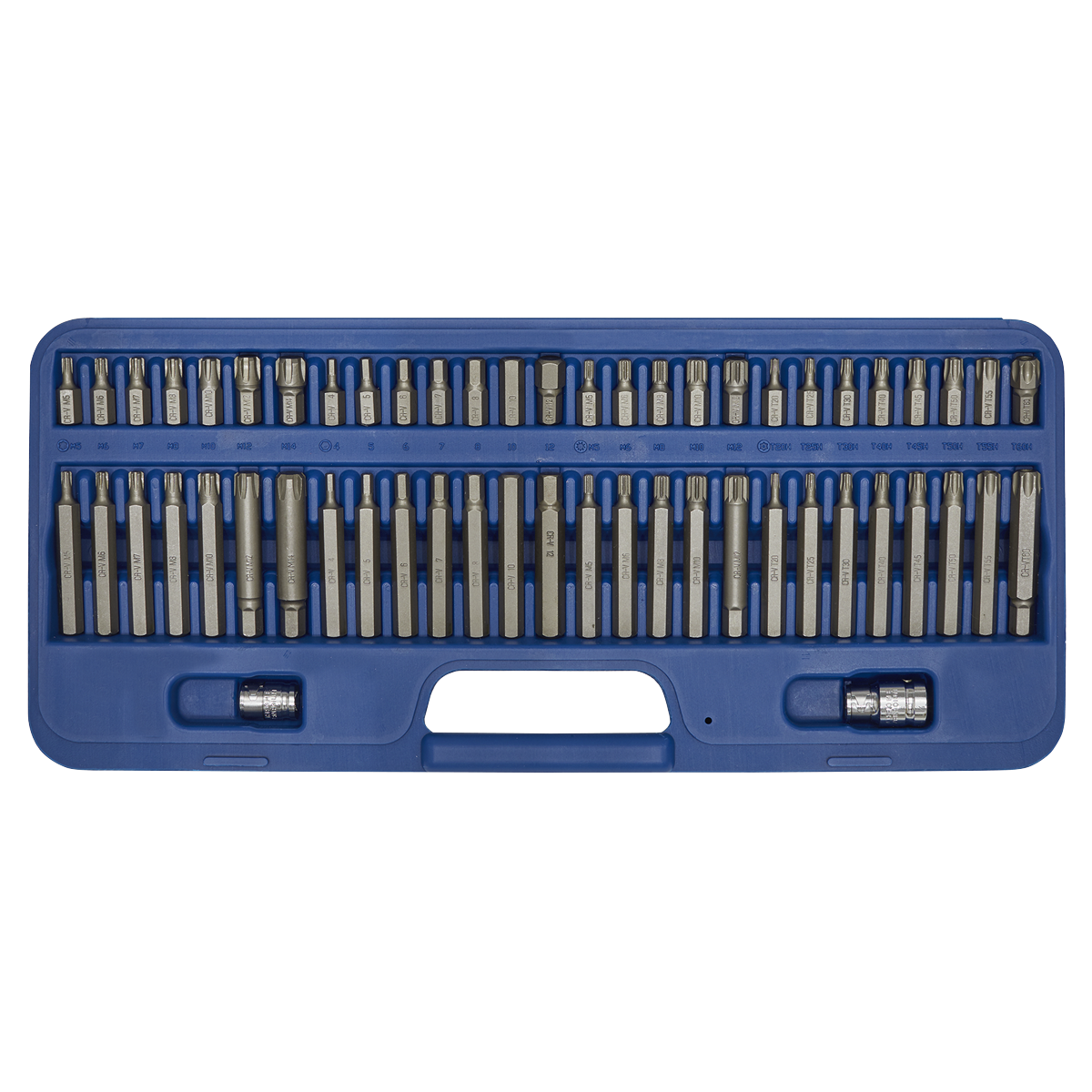 Security TRX-Star*/Hex/Ribe/Spline Bit Set 3/8" & 1/2"Sq Drive 56pc AK21956