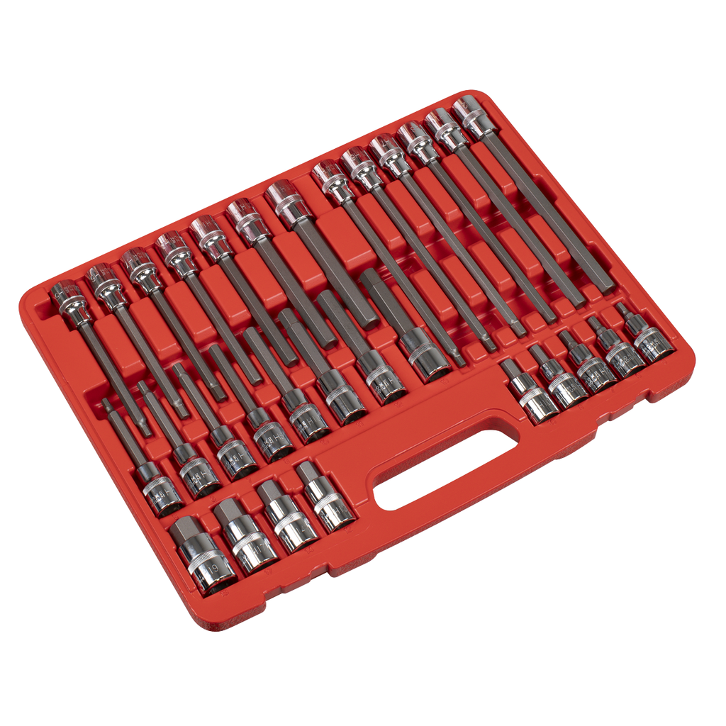 30pc 1/2"Sq Drive Hex Socket Bit Set AK2196