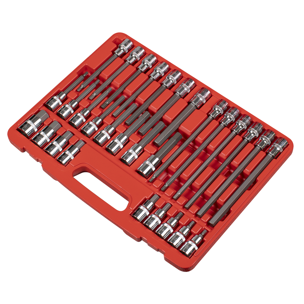 30pc 1/2"Sq Drive Hex Socket Bit Set AK2196