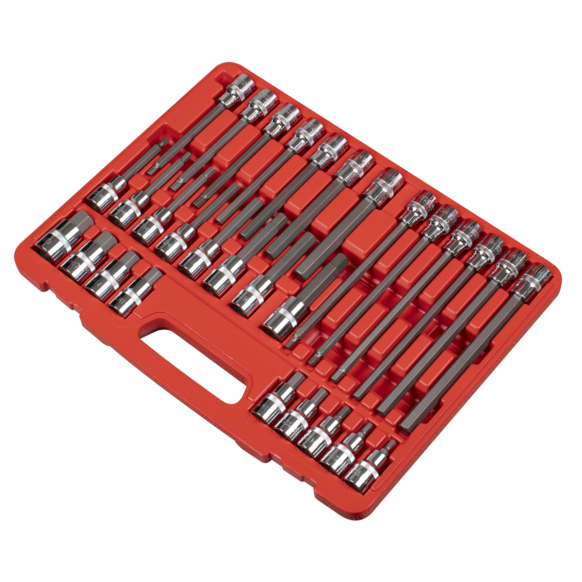 30pc 1/2"Sq Drive Hex Socket Bit Set AK2196