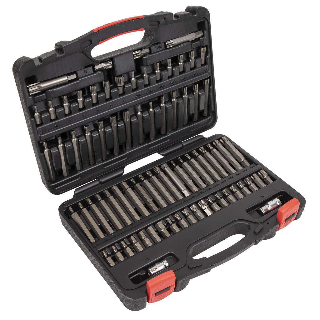 TRX-Star*/Security TRX-Star*/Hex/Ribe/Spline Bit Set 3/8" & 1/2"Sq Drive 74pc AK21974P