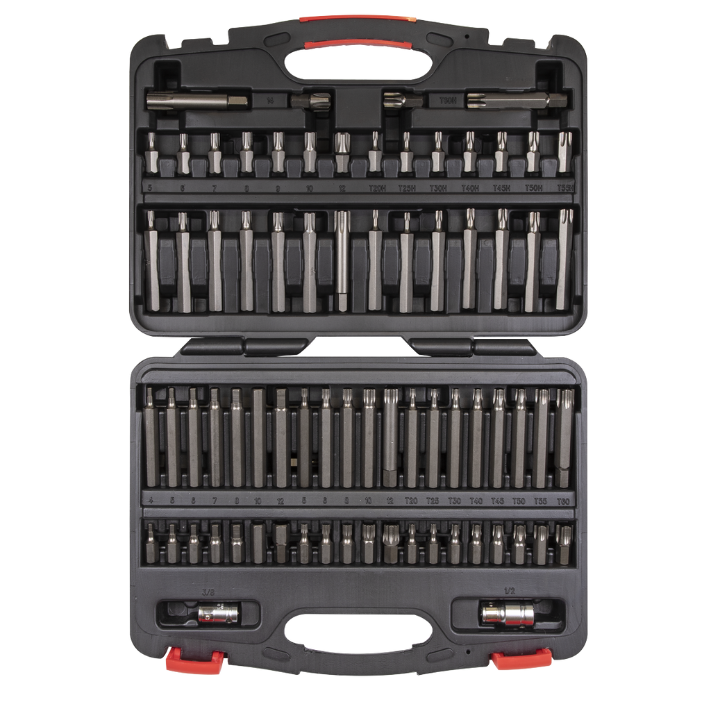 TRX-Star*/Security TRX-Star*/Hex/Ribe/Spline Bit Set 3/8" & 1/2"Sq Drive 74pc AK21974P