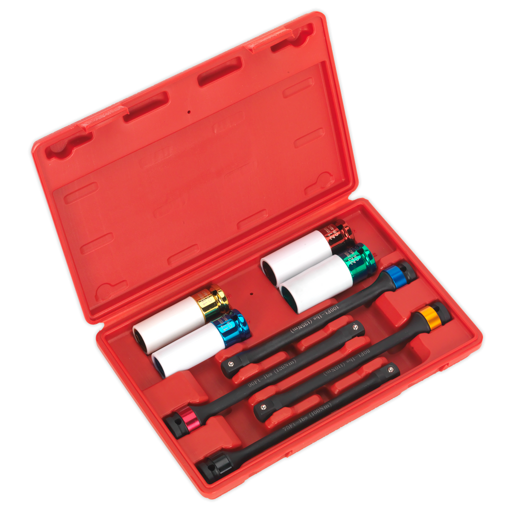Torque Stick & Aluminium Wheel Impact Socket Set 1/2"Sq Drive 8pc AK2243