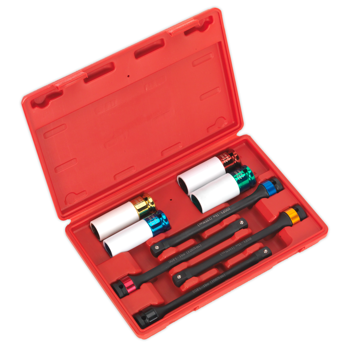 Torque Stick & Aluminium Wheel Impact Socket Set 1/2"Sq Drive 8pc AK2243