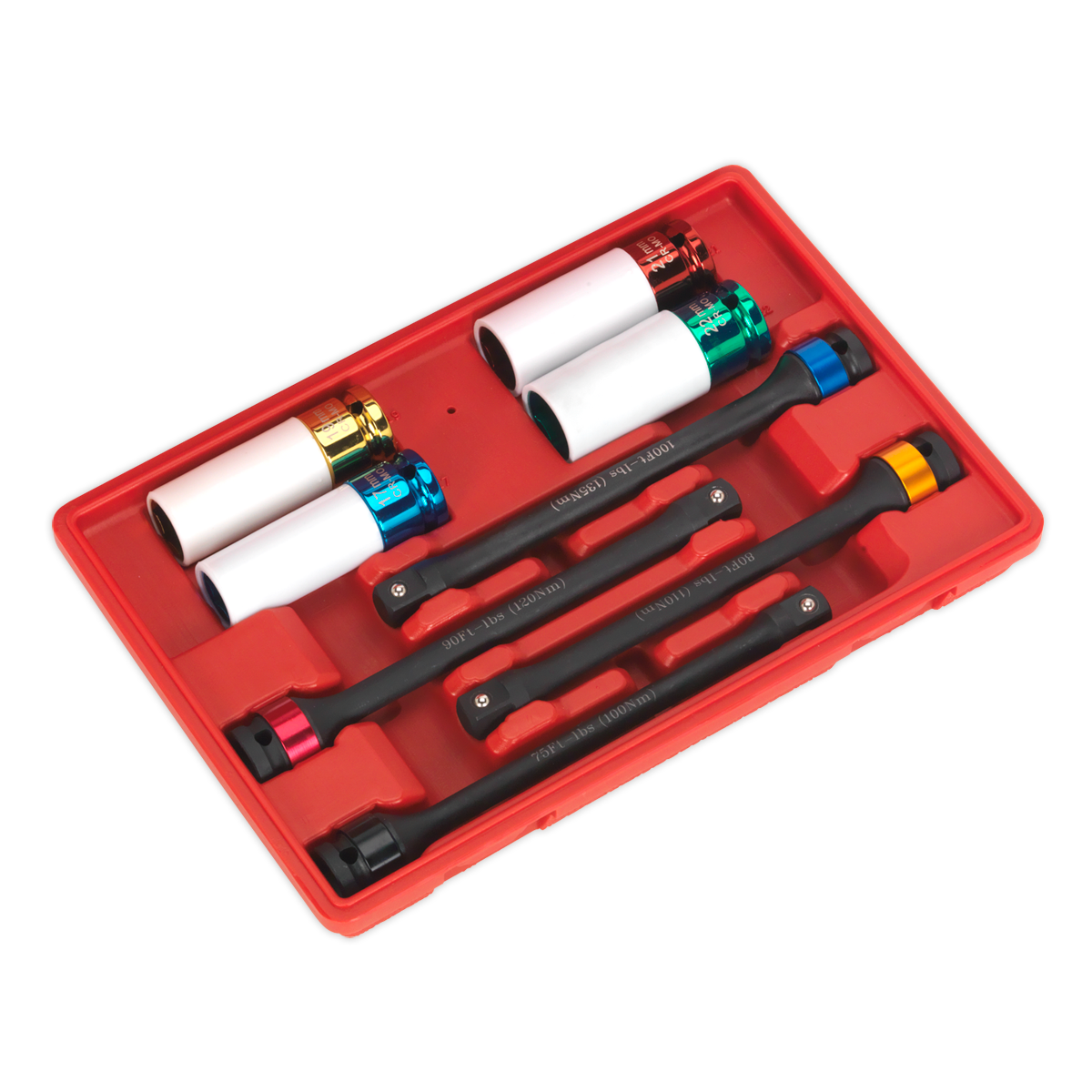 Torque Stick & Aluminium Wheel Impact Socket Set 1/2"Sq Drive 8pc AK2243