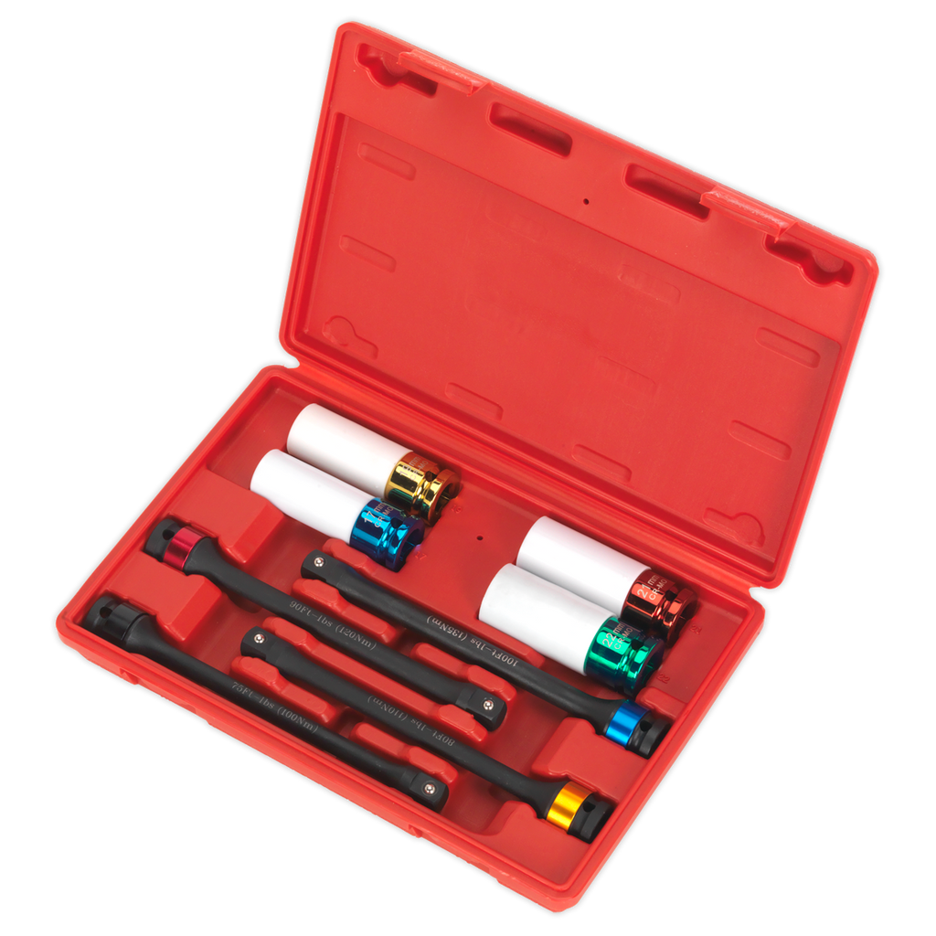 Torque Stick & Aluminium Wheel Impact Socket Set 1/2"Sq Drive 8pc AK2243