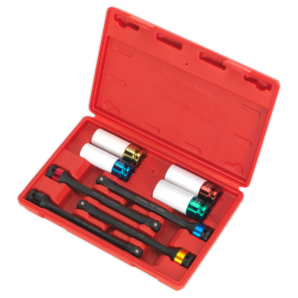 Torque Stick & Aluminium Wheel Impact Socket Set 1/2"Sq Drive 8pc AK2243