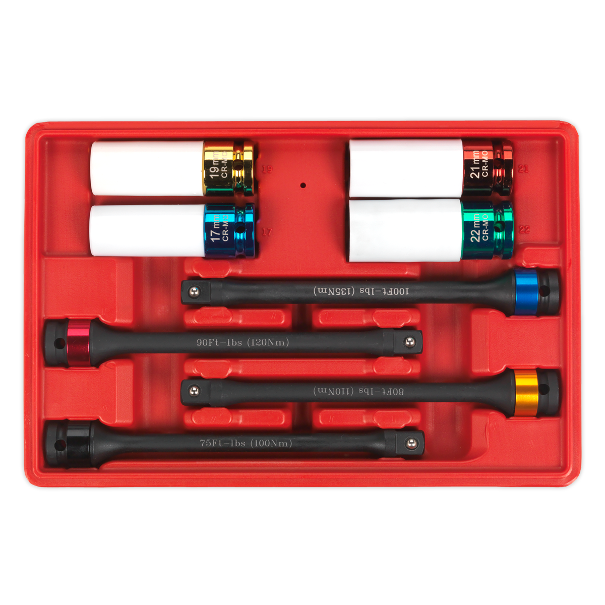 Torque Stick & Aluminium Wheel Impact Socket Set 1/2"Sq Drive 8pc AK2243