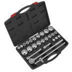 Metric/Imperial Socket Set 3/4"Sq Drive 12-Point 26pc AK2582